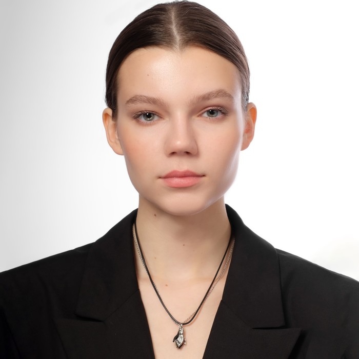 Кулоны &laquo;Неразлучники&raquo; на магните, рукопожатие, цвет чёрно-серебряный, 52 см