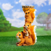 Садовая фигура "Белки с поилкой" 15х22х40см