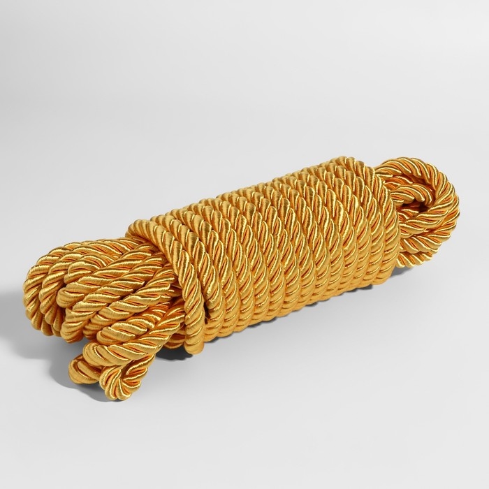 Шнур витой, d = 10 мм, 9 &plusmn; 1 м, цвет золотой