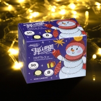 Гирлянда «Нить» 5 м, IP20, прозрачная нить, 50 LED, свечение тёплое белое, 8 режимов, 220 В Гирлянда «Нить» 5 м, IP20, прозрачная нить, 50 LED, свечение тёплое белое, 8 режимов, 220 В