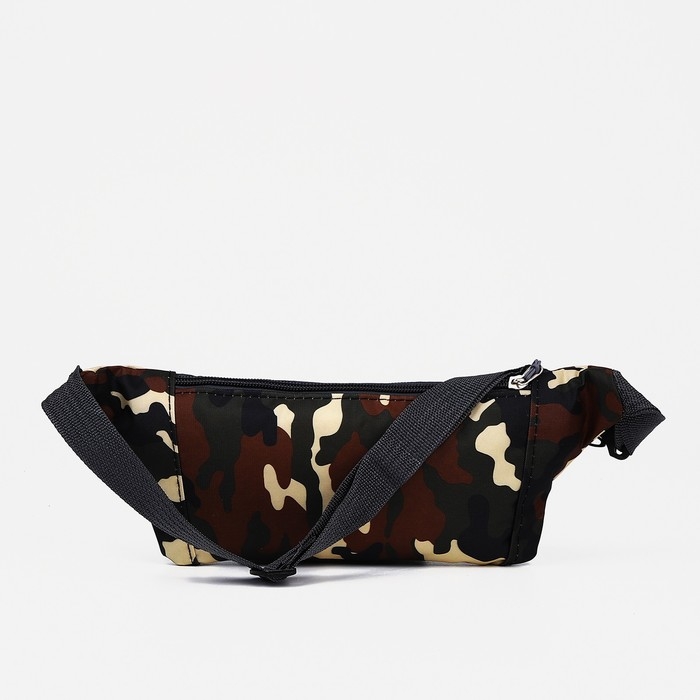 Сумка поясная на молнии, наружный карман, разъём для USB, цвет коричневый