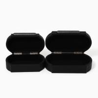Шкатулка для украшений &laquo;Чёрный узор&raquo; экокожа, набор 2 шт.