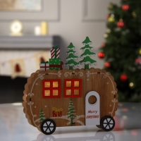 Светодиодная фигура &laquo;Фургончик&raquo; 19 &times; 17 &times; 3.5 см, дерево, батарейки CR2032 (в комплекте), свечение тёплое белое