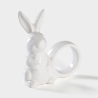 Кольцо для салфеток Доляна «Зайка», 9,1×4,3×10,5 см, цвет белый Кольцо для салфеток Доляна «Зайка», 9,1×4,3×10,5 см, цвет белый