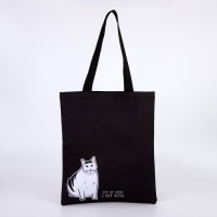 Сумка шопер «Кот» 35 х 0,5 х 40, отд без молнии, без подклада, черная Сумка шопер «Кот» 35 х 0,5 х 40, отд без молнии, без подклада, черная