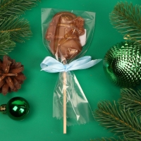 Новый год. Фигура из молочного шоколада "Снежная баба", на палочке , 20 г &plusmn; 5 %