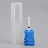 Фреза керамическая для маникюра &laquo;Тонкая&raquo;, средняя нарезка, 2,3 &times; 14 мм, в пластиковом футляре, цвет белый