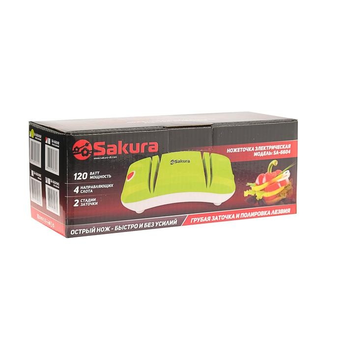 Точилка для ножей Sakura SA-6604GR, электрическая, 120 Вт, зелёная Точилка для ножей Sakura SA-6604GR, электрическая, 120 Вт, зелёная