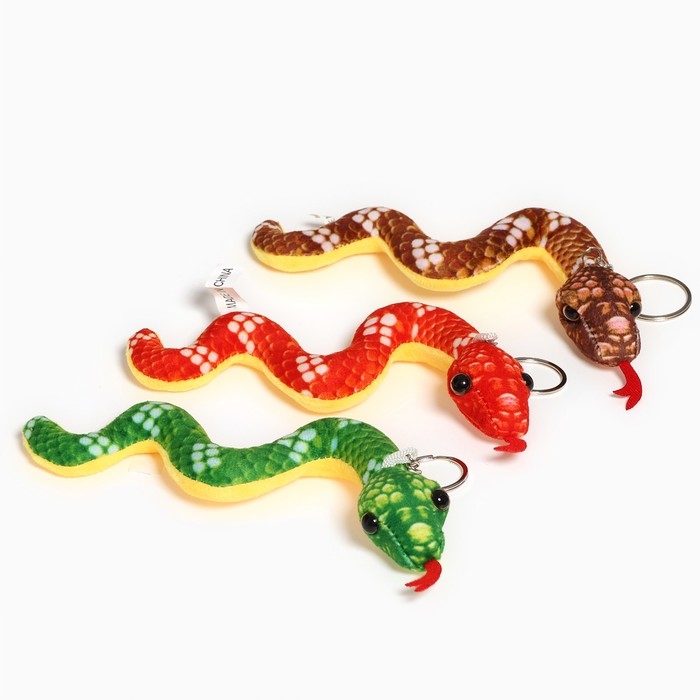 Новый год! Мягкая игрушка &laquo;Змейка&raquo; на брелоке, 18 см, цвет МИКС