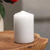 Свеча - цилиндр, 4х6 см, 9 ч, белая Свеча - цилиндр, 4х6 см, 9 ч, белая