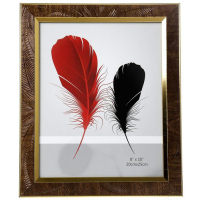 Фоторамка пластик 20х25 см "Листья на шоколаде, золотая двойная рамка" 29,7х25 см