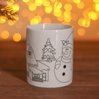 Набор кружка под раскраску &laquo;Снеговичок&raquo; 250 мл, краска 6 цв по 2 мл, кисть