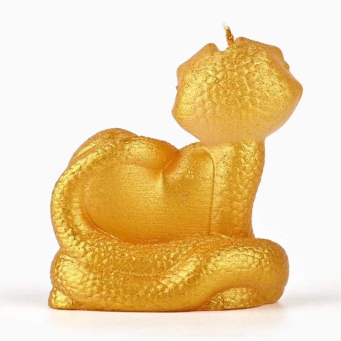 Свеча новогодняя &laquo;Змейка милашка&raquo;, на Новый год, золотая, 69 х 61 х 36