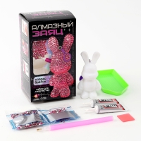 Алмазный брелок &laquo;Зайка&raquo;, цвет розовый, своими руками