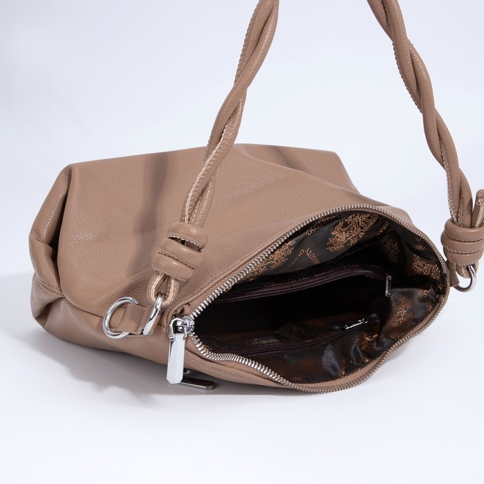 Сумка кросс-боди на молнии, цвет бежевый