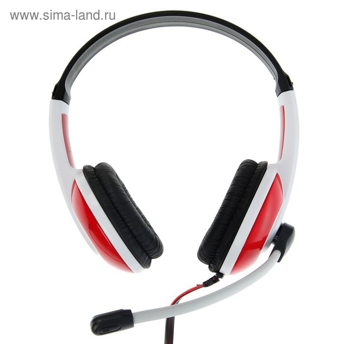 Наушники Defender Warhead G-120, игровые, полноразмерные, микрофон, 3.5мм, 2 м,черно-красные