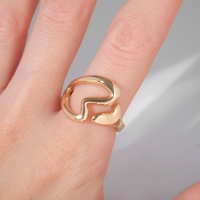 Кольцо &laquo;Минимал&raquo; сердечко, цвет золото, безразмерное