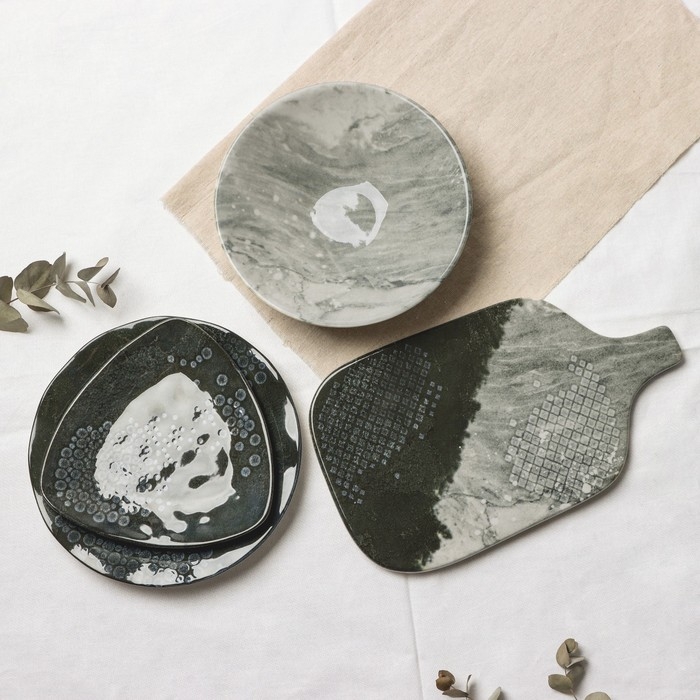 Блюдо керамическое &laquo;Стоун&raquo;, 29.7х17.5 см, цвет серый