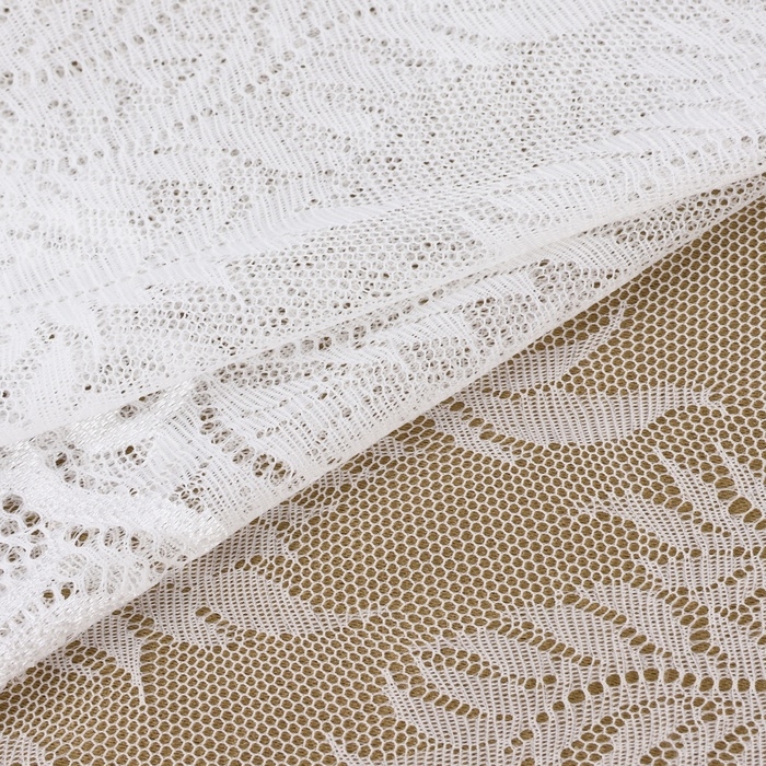 Кружевная эластичная ткань, 225 мм × 2,7 ± 0,5 м, цвет белый Кружевная эластичная ткань, 225 мм × 2,7 ± 0,5 м, цвет белый
