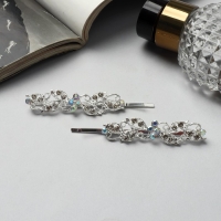 Невидимка для волос "Саманта" (набор 2 шт) 6,5 см, серебро Невидимка для волос "Саманта" (набор 2 шт) 6,5 см, серебро