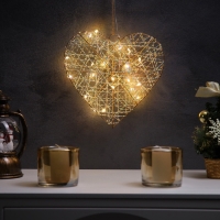 Светодиодная фигура &laquo;Сердце&raquo; 29х25х6 см, 20 LED, батарейки AAx2 (не в комплекте), свечение теплое белое