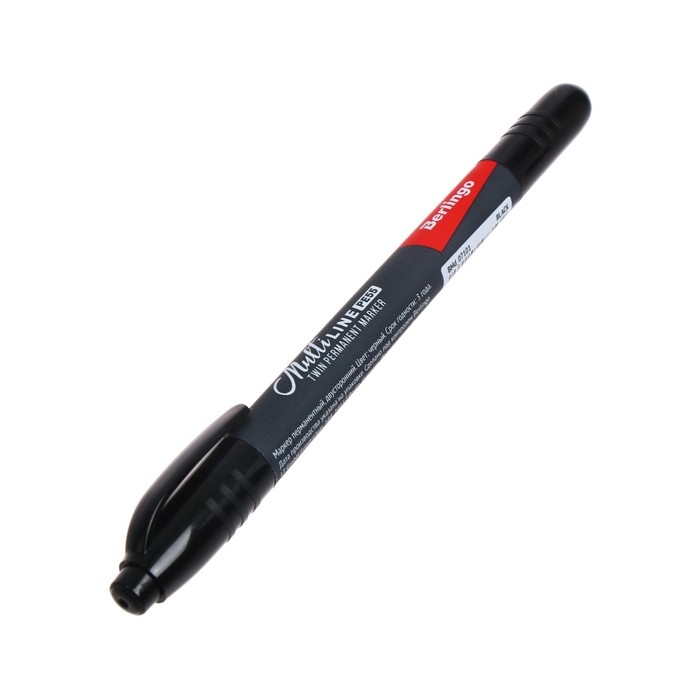 Маркер перманентный двухсторонний 1.0 мм/0.5 мм, Berlingo, чёрный Маркер перманентный двухсторонний 1.0 мм/0.5 мм, Berlingo, чёрный