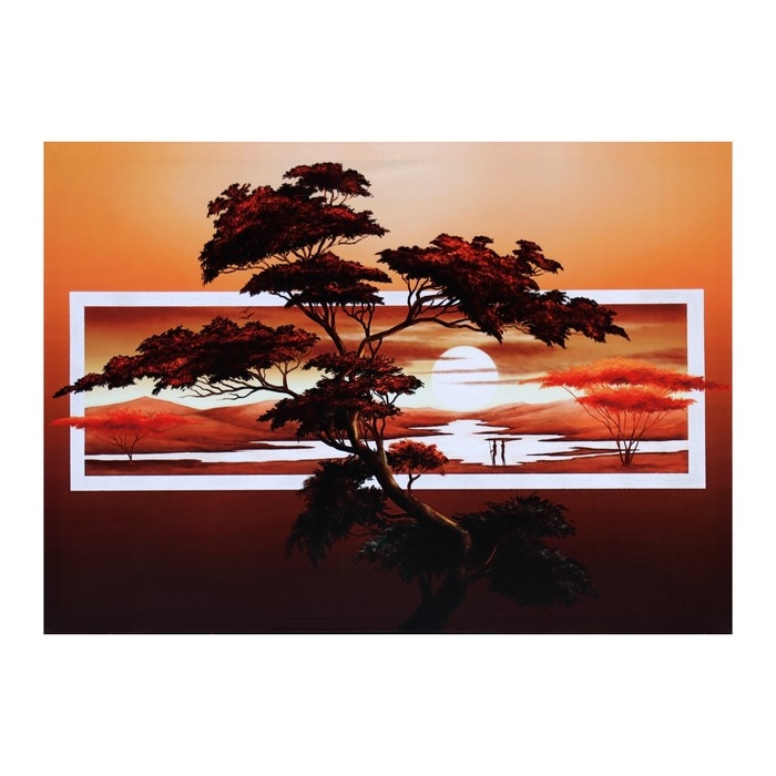 Картина на холсте Картина на холсте "Дерево в Афринском закате" 50*70 см
