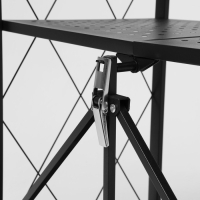 Стеллаж складной на колесах, 3 полки, 71&times;34&times;88 см, цвет чёрный матовый