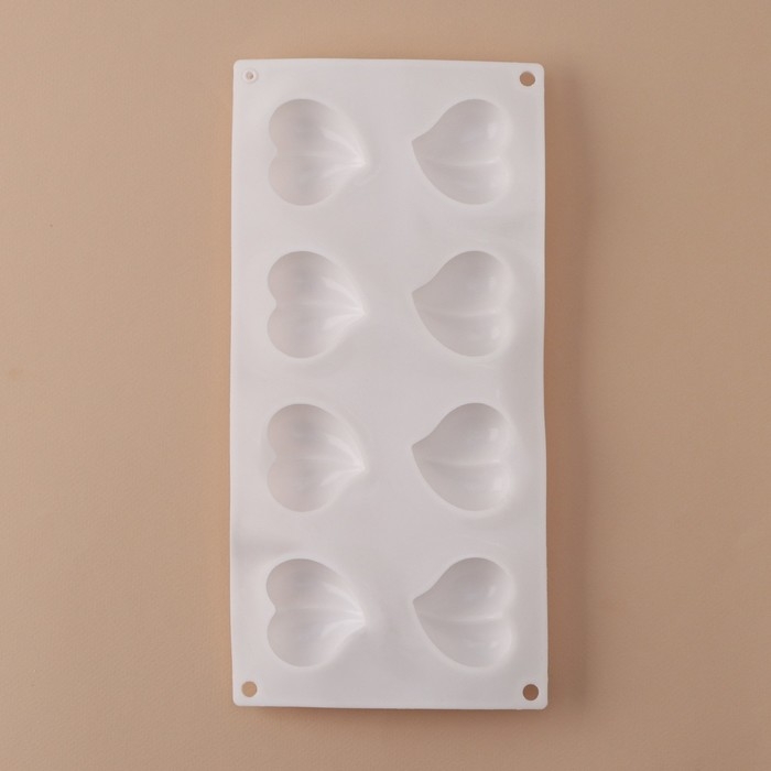 Форма для муссовых десертов и выпечки &laquo;Рандеву&raquo;, 30&times;14,4&times;2 см, 8 ячеек (4,9&times;4,4 см), цвет белый