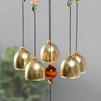 Музыка ветра металл "Ганеша в золотом цветке" 5 колокольчиков 56х8 см Музыка ветра металл "Ганеша в золотом цветке" 5 колокольчиков 56х8 см