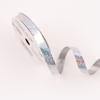 Лента для декора и подарков голография, 1,2см х 45м, серебряная Лента для декора и подарков голография, 1,2см х 45м, серебряная