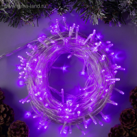 Гирлянда &laquo;Нить&raquo; 20 м, IP20, прозрачная нить, 200 LED, свечение фиолетовое, 8 режимов, 220 В