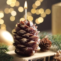 Свеча новогодняя фигурная "Шишка", 7,5х5 см Свеча новогодняя фигурная "Шишка", 7,5х5 см