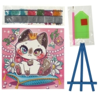 Набор для детского творчества, алмазная мозаика &laquo;Милая киска&raquo;, 20 &times; 20 см