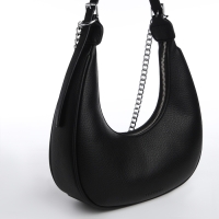 Сумка женская хобо на молнии TEXTURA, средний размер, цвет чёрный