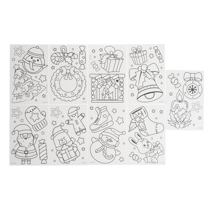 Набор для творчества &laquo;Раскрась витражики - новогодние&raquo;, 20 шт в наборе