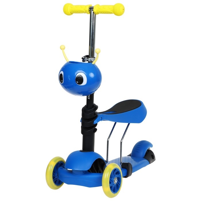 Самокат 2 в 1 GRAFFITI, с корзинкой, колёса PU 120/75 мм, цвет синий Самокат 2 в 1 GRAFFITI, с корзинкой, колёса PU 120/75 мм, цвет синий