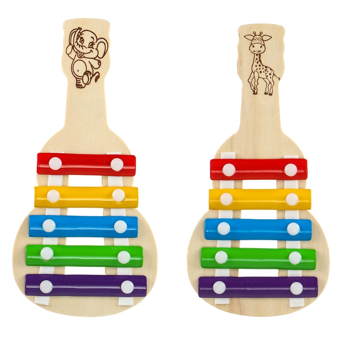 Металлофон &laquo;Гитара&raquo; 21&times;10,5 &times; 1,5 см, 2 палочки, МИКС