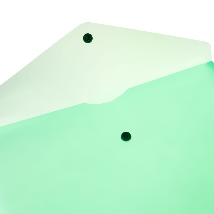 Набор папок-конвертов на кнопке 5 штук, А4, 150 мкм, Calligrata Standard, прозрачные, зеленые