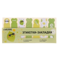 Закладки с клеевым краем, бумажные, дизайн 18 х 65 мм, deVENTE Lime, 7 цветов х 20 листов, в пластиковом пакете