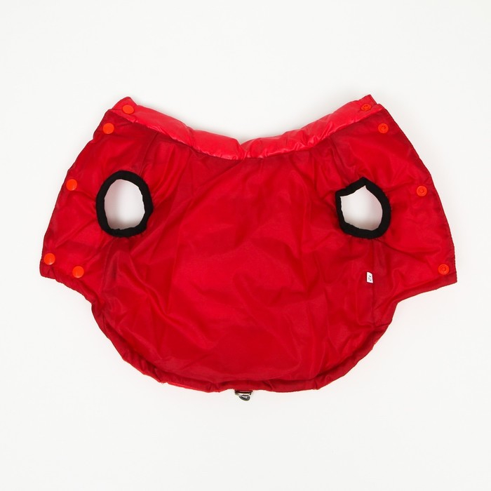 Куртка для собак со светоотражающей шлейкой, размер 16 (ДС 36, ОГ 46, ОШ 35), красная