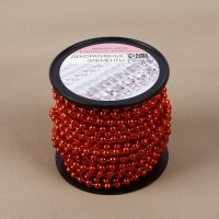 Бусы на нитях, круглые, 4 мм, 9 ± 1 м, цвет красный Бусы на нитях, круглые, 4 мм, 9 ± 1 м, цвет красный