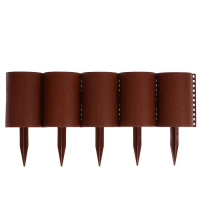 Ограждение декоративное, 24 &times; 100 см, 10 секций, пластик, коричневое, &laquo;Брёвнышко&raquo;