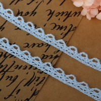 Кружево вязаное, 11 мм &times; 2,7 &plusmn; 0,5 м, цвет голубой