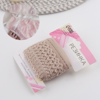 Резинка ажурная бельевая, 14 мм, 10 &plusmn; 1 м, цвет бежевый