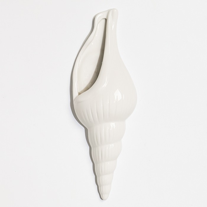 Декор настенный-ваза "Ракушка" 25  x 8.7 см, белый