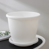 Горшок для цветов с поддоном &laquo;Афина&raquo;, 5,5 л, пластиковый, цвет белый