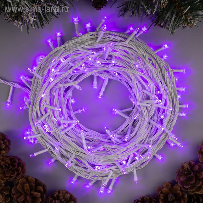 Гирлянда &laquo;Нить&raquo; 20 м, IP20, белая нить, 200 LED, свечение фиолетовое, 8 режимов, 220 В