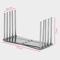 Держатель кухонный для крышек, сковород, тарелок, нержавеющая сталь, 4 деления Держатель кухонный для крышек, сковород, тарелок, нержавеющая сталь, 4 деления