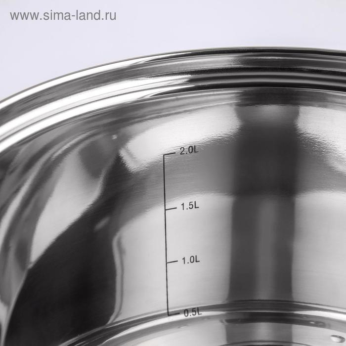 Набор кастрюль &laquo;Элис&raquo;, 3 предмета: 1,8 л, 2,5 л, 3,5 л, стеклянные крышки, индукция